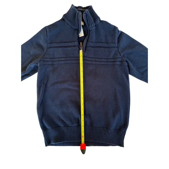 Dockers Mens Quarter Zip Pullover Sweater S/P Small Blue Cotton Knit Ribbed - Picture 3 of 6